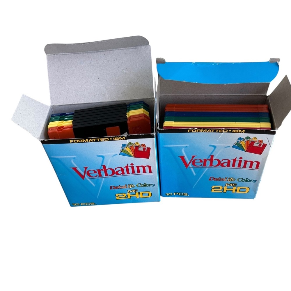 Formatted IBM‎ Verbatim Datalife Colors MF 2HD Disquettes 90mm 3.5" Microdisks